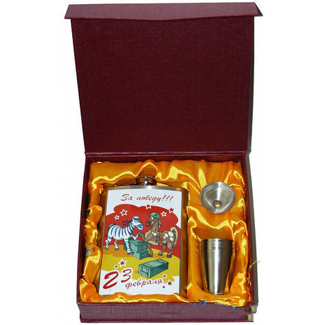Подарунковий набір із флягою для чоловіків 3 в 1 Фляга, Рюмки, Лійка, фото 1