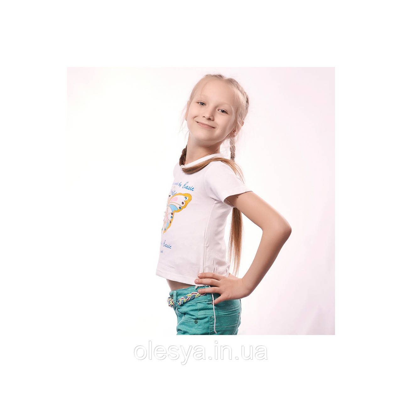 Детская футболка на девочку Бабочки Турция Размеры 104- 116 - фото 3 - id-p534100809