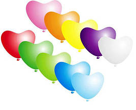 Кульки повітряні латексні універсальні "Серце" в асортименті 25 см.