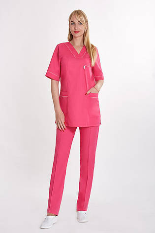 Жіночий медичний костюм Аврора рожевий - Костюм косметолога - Костюм масажиста, фото 1