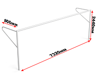 Ворота футбольні (розбірні) 7320х2440, з дугами
