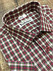 Чоловіча сорочка бордового кольору в клітку з коротким рукавом, фото 2