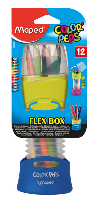 Карандаши цветные Maped COLOR PEPS Flex Box 12цв раздвижной пенал (MP.683212) - фото 1 - id-p534326760