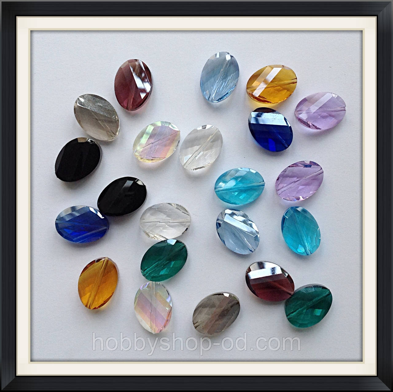 Бусини Овал з гранкою (18 мм) 20 шт. у нитці, фото 1