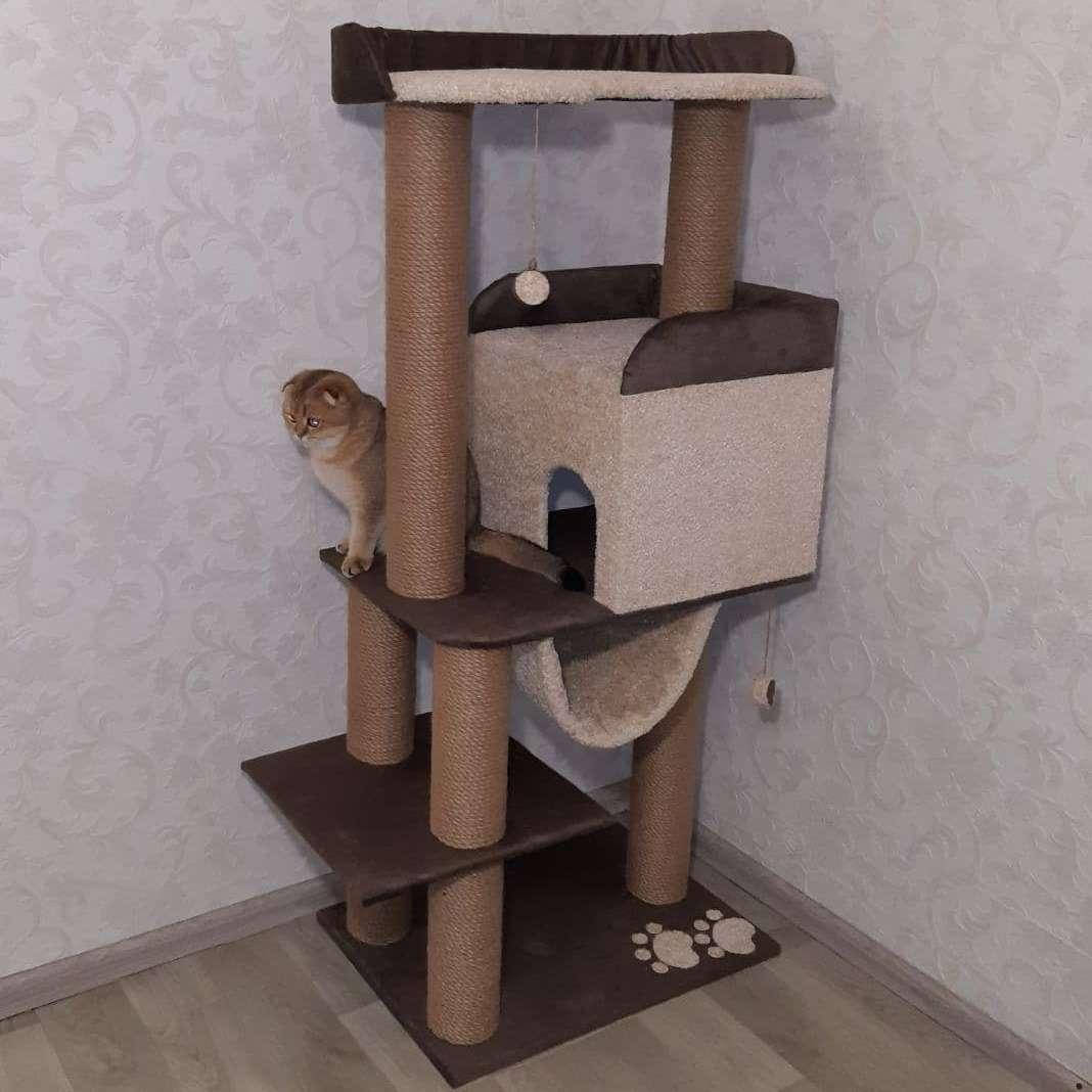 

Кошачий комплекс когтедралка домик царапка для кошек