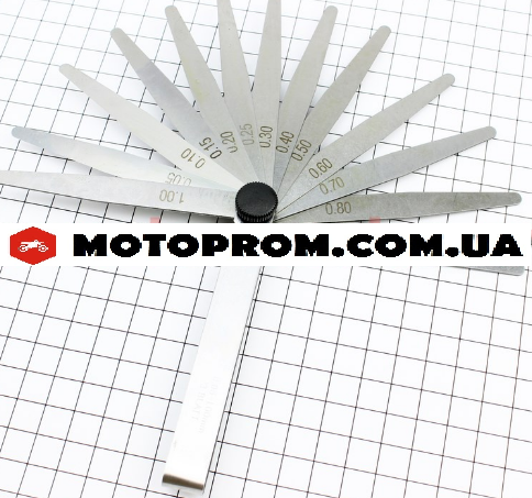 

Щупы для регулировки зазоров клапанов 0,05-1,00mm, к-кт