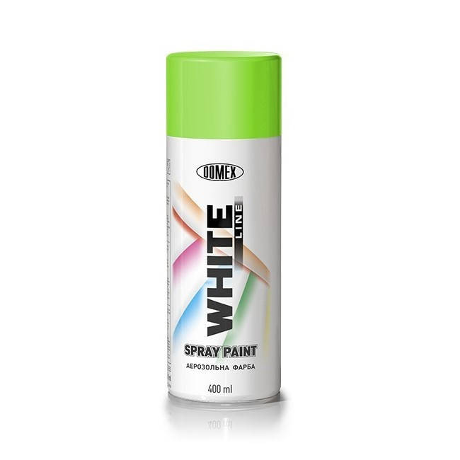 

Акриловая аэрозольная краска Domex White Line RAL6018 Салатовая 400 мл, Салатовый