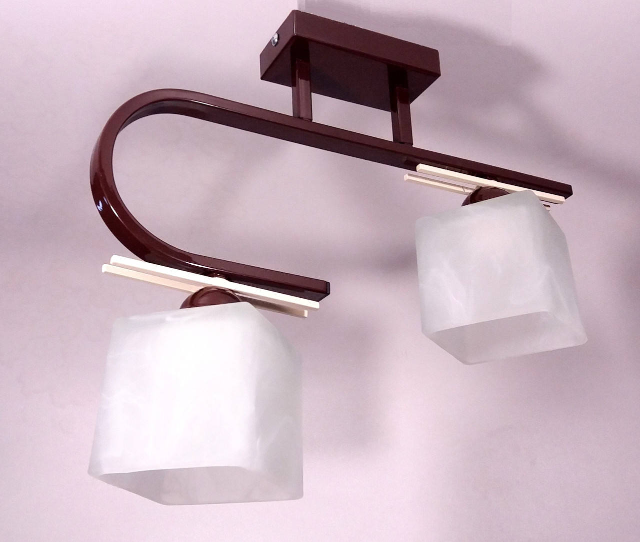 

Люстра на две лампочки потолочная металлическая коричневая Ключ/2, Коричневый