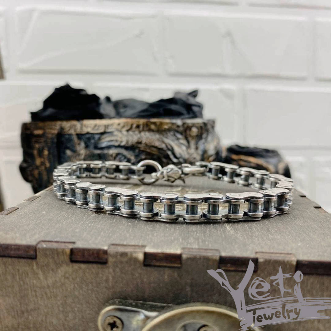 

Серебряный мужской браслет "Мотоцепь"