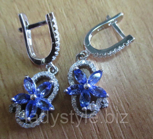 купить серьги с танзанитами украшения танзанит леди стиль