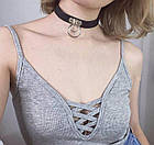 Чокер готичний із двома кільцями, з подвійним кільцем, фото 3