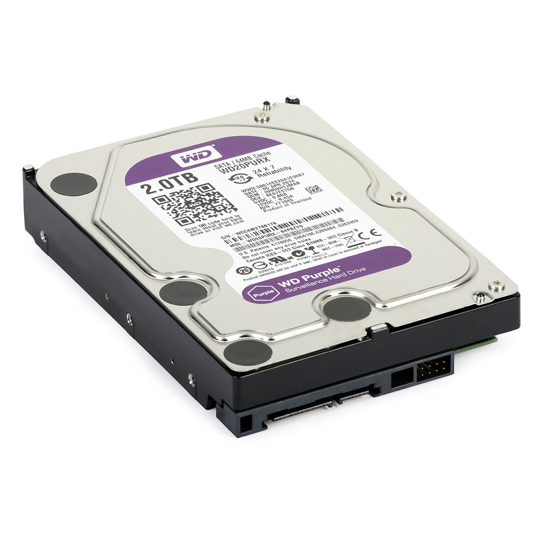 Накопичувач WD 2000GB 64MB SATA III Purple (WD20PURX)