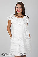Ультра модна сукня для вагітних і годування Elezevin DR-27.022, молочна, розмір 48