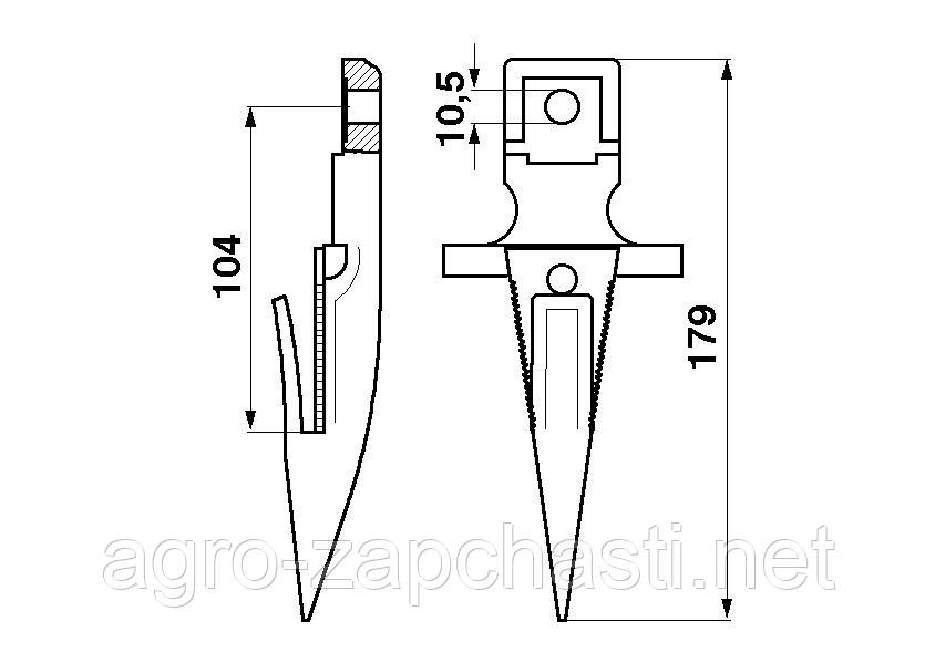 Нож 1.1103.006.870 жатки комбайнов Dautz-Fahr