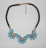 Біжутерія Прикраса Намисто Кольє Підвіска Квіти Блакитне, фото 2