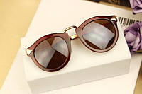 Женские солнцезащитные очки cat eye, коричневые