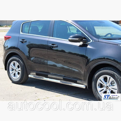 Бічні пороги труба Kia Sportage 2016+, фото 1