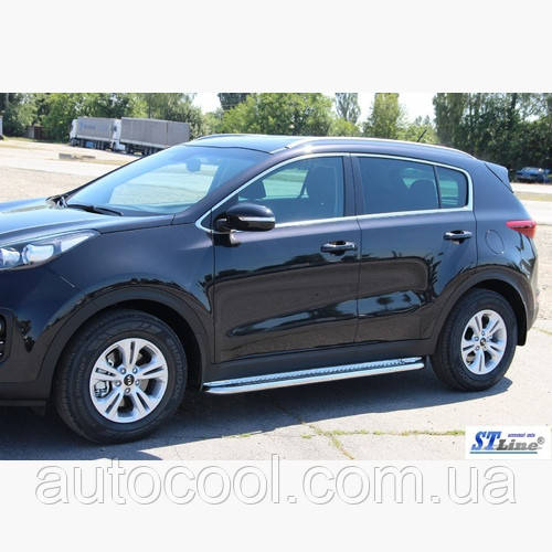 Бічні пороги майданчик Kia Sportage 2016+, фото 1