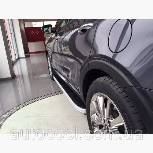 Бічні пороги майданчик Kia Sportage 2016+ г. Tayga Grey, фото 1