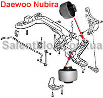 Сайлентблок Daewoo Nubira (Комплект 4 шт.) ПЕРЕДНІХ РИЧАГОВ — КІЛЬНОЛИТІ