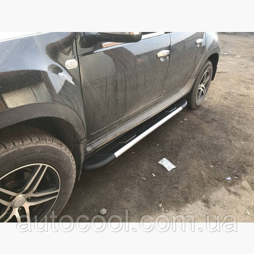 Бічні пороги майданчик Kia Sportage 2016+ г. Bosphorus Black