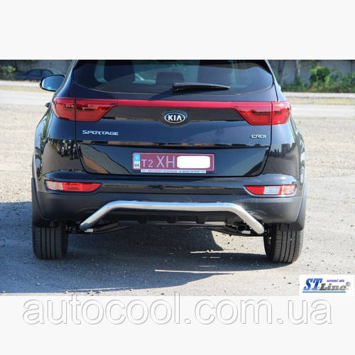 Захист заднього бампера хвиля Kia Sportage 2016+ г.в.