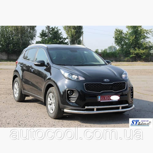 Захист переднього бампера подвійний вус Kia Sportage 2016+ г.в., фото 1