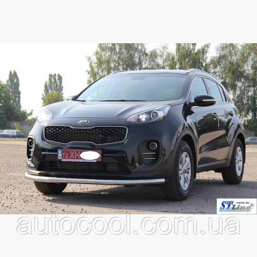Захист переднього бампера одинарний ус Kia Sportage 2016+ г.в., фото 1