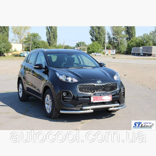 Захист переднього бампера одинарний ус Kia Sportage 2016+ г.в., фото 1
