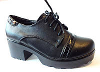 Туфлі-черевики чорні модні р. 36-39