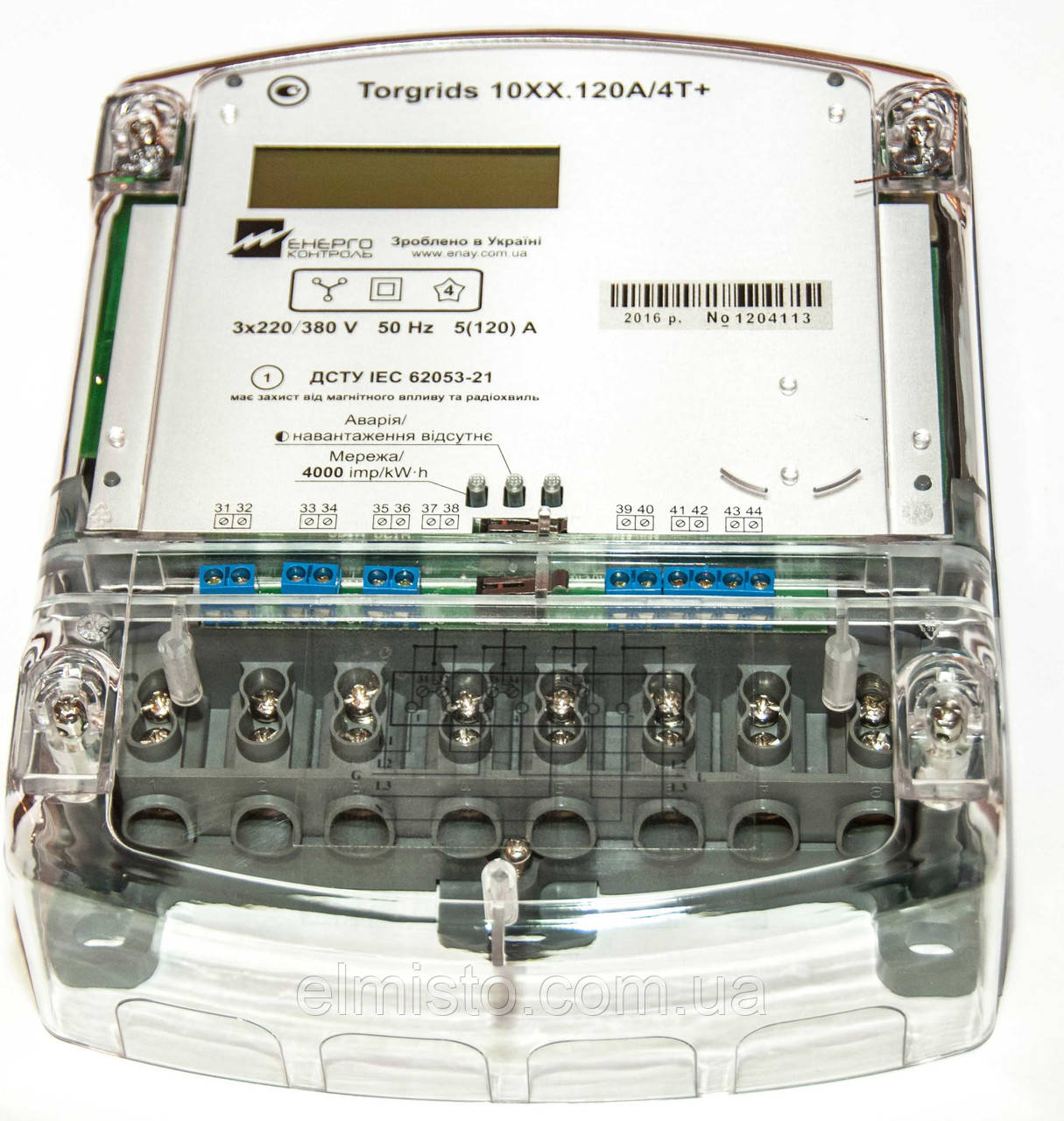 Електрочисник Torgrids 1020.10A/3T+ 3х100 В, 5-10 А, A+R+, Р, М, нітарифн., RS-485, ЖИКИ, 3х-пр. вмик.