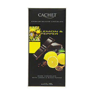 Чорний шоколад Cachet «Lemon&Pepper», 100 г 