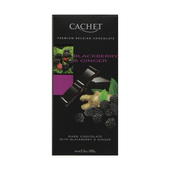 Чорний шоколад Cachet «Blackberry & Ginger» 100 г