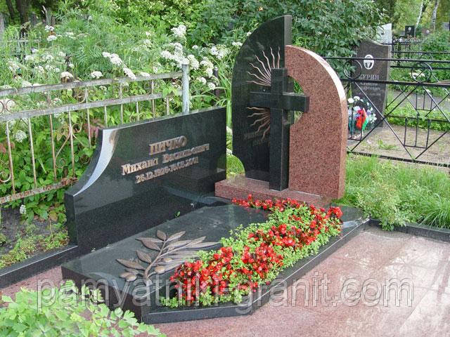 Пам'ятники з граніту комбіновані подвійні від виробника (Образивці No429)