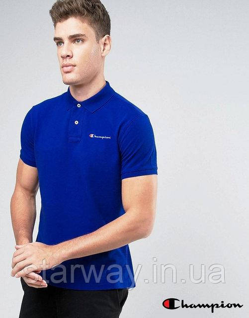 Футболка поло | синя теніска | champion logo