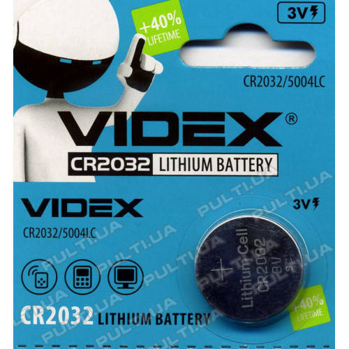 

Батарейка VIDEX CR2032 в блистере