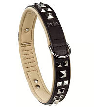 Шкіряний нашийник для собак з металевими аплікаціями GIOTTO LUXOR BLACK C 20/39