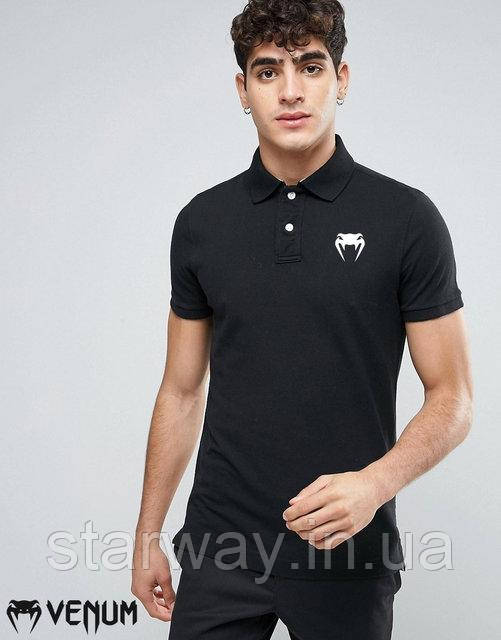 Футболка поло | чорна теніска | venum logo