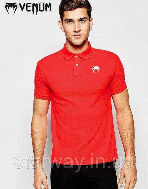 Футболка поло | червона теніска | venum logo