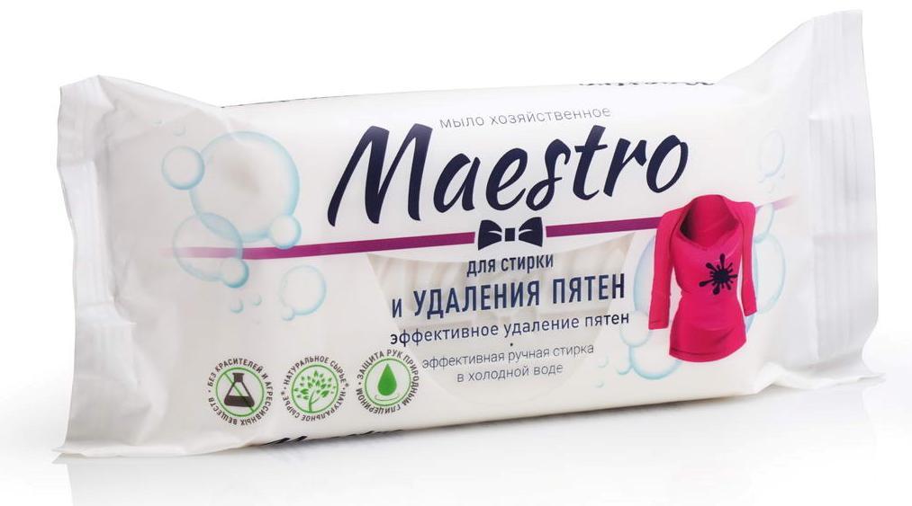 Мыло хозяйственное Maestro 72% для стирки и удаления пятен 125г - фото 2 - id-p535108691