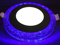 Світлодіодний світильник вбудований (даунтлайт) із дзеркальною синьою підсвіткою Right Hausen Bubble 6W+3W blue