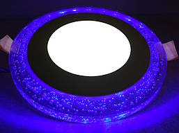 Світлодіодний світильник вбудований (даунтлайт) із дзеркальною синьою підсвіткою Right Hausen Bubble 6W+3W blue