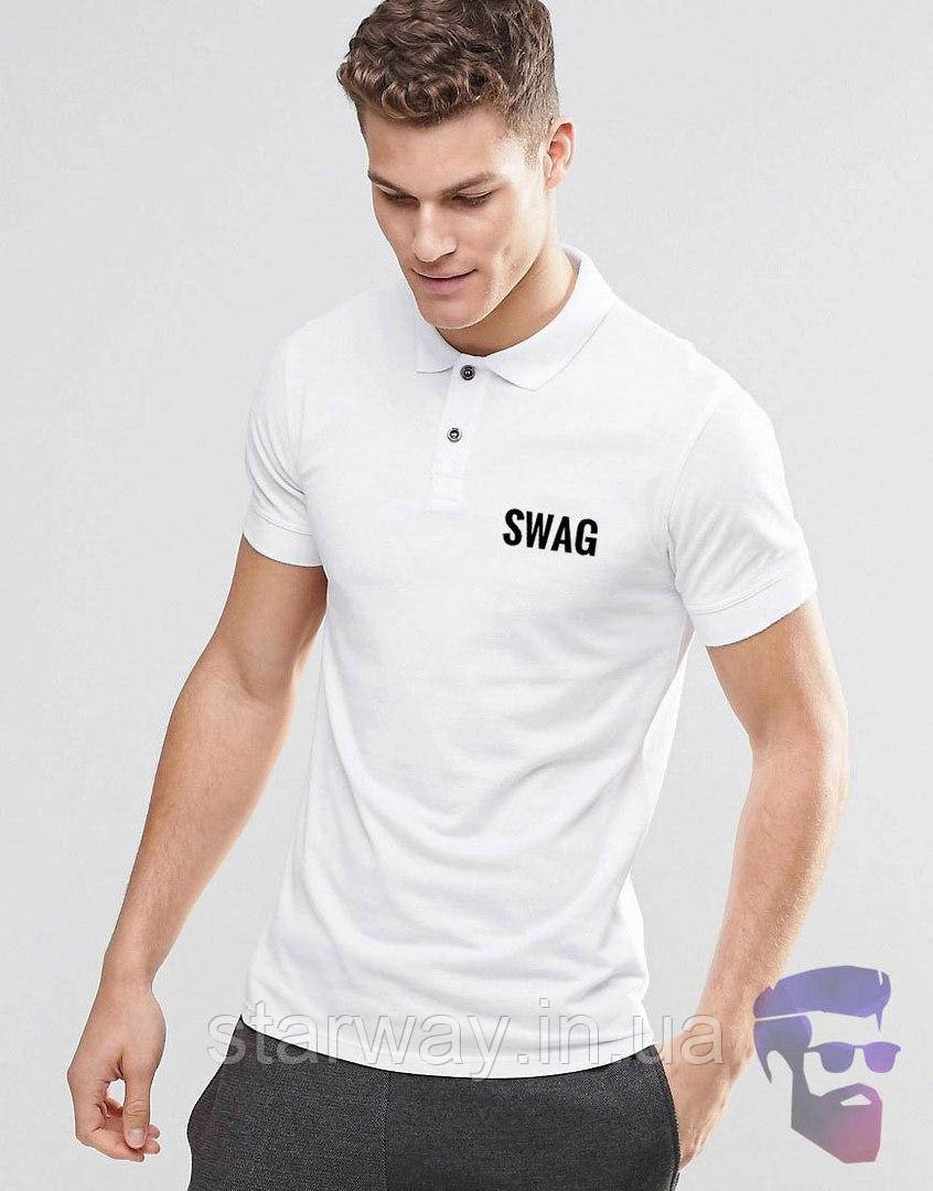 Футболка поло | біла теніска | swag logo