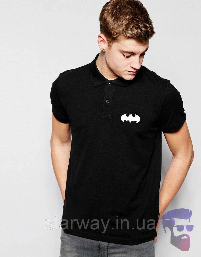 Футболка поло | чорна теніска бетмен | batman logo