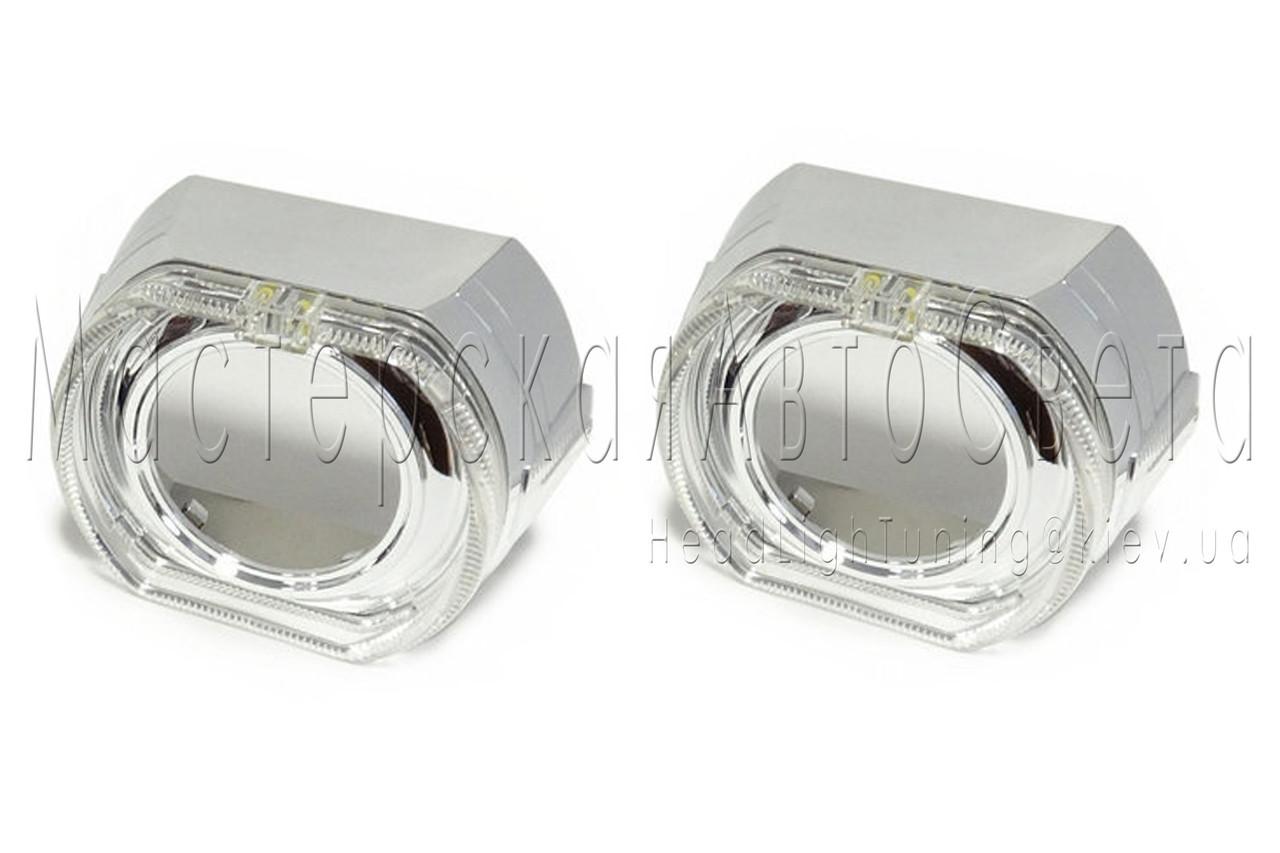 Маска BMW 2,5" для бікононових лінз 2,5" ( ⁇ 64 мм) зі світлодіодними LED CREE "ангельськими очками"