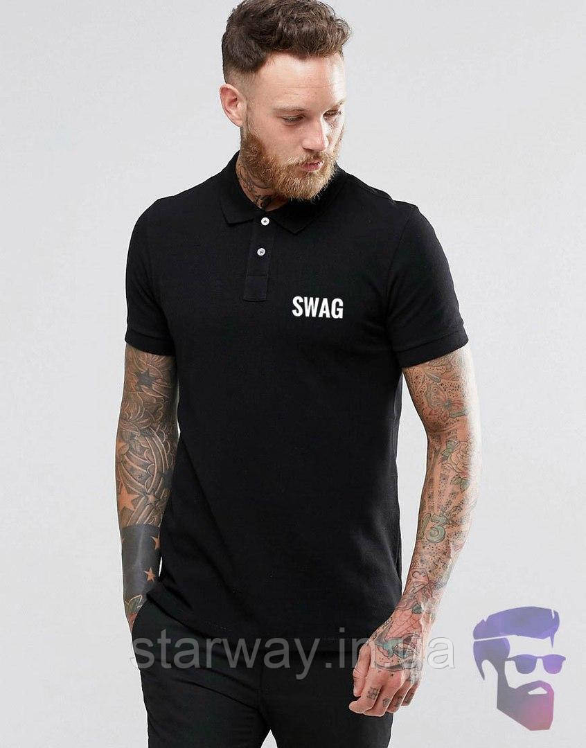 Футболка поло | чорна теніска | swag logo