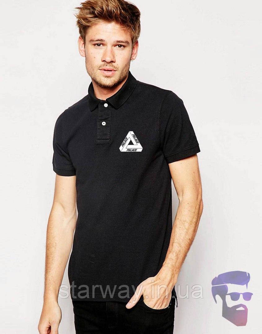 Футболка поло | чорна теніска | palace logo