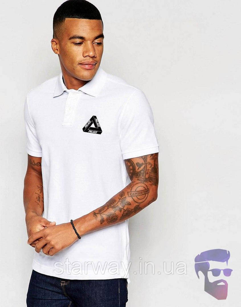 Футболка поло | біла теніска | palace logo