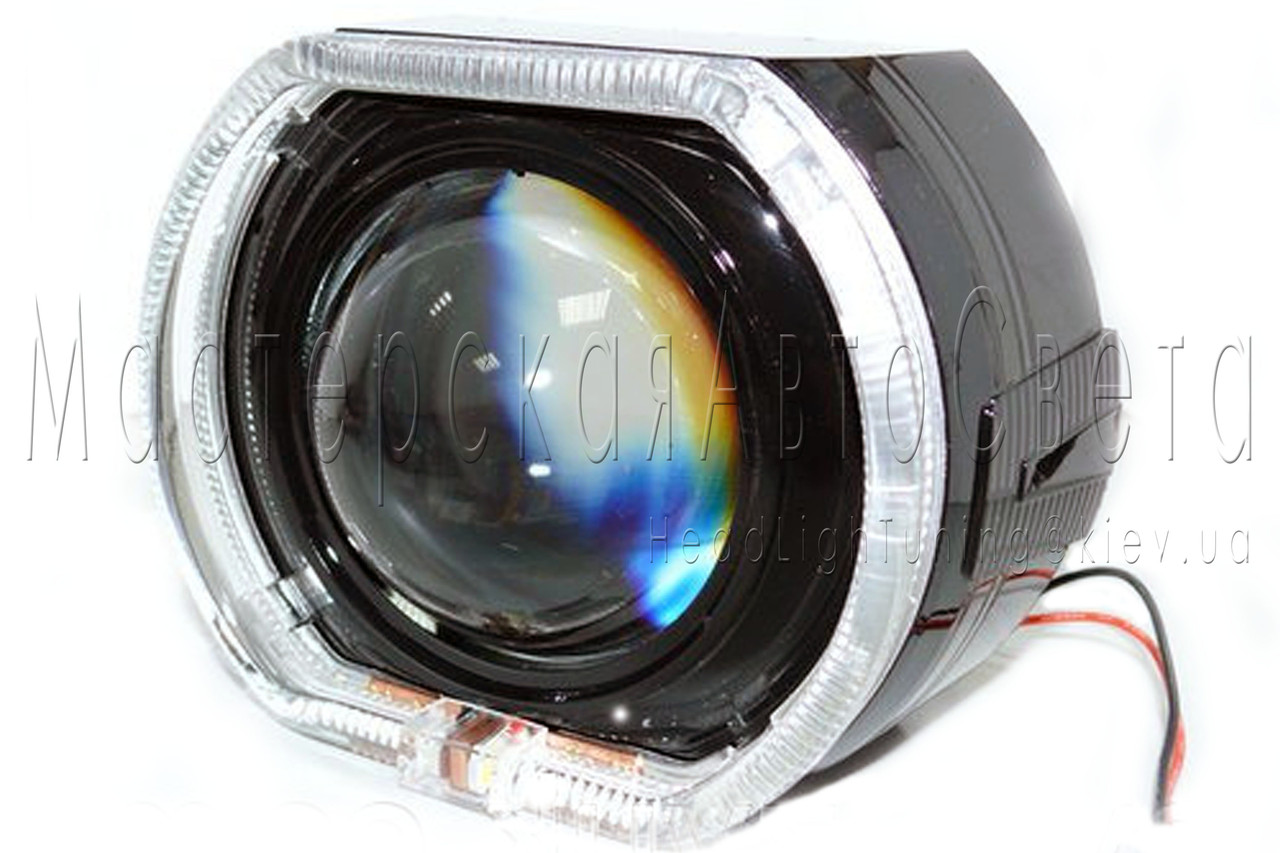 Маска BMW 3,0" для біксенонових лінз 3,0" (<unk> 76 мм) зі світлодіодними LED CREE "ангельськими вічками"