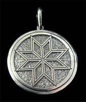 Алатырь медальон славянский оберег серебро 925 пробы